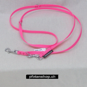 Leine 3fach verst. 1.6 - 2m, 10mm, neonrosa neonrosa