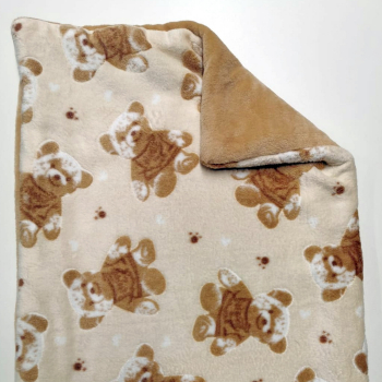 Kuscheldecke, caramel-beige_rotbraun_Teddy 3-fach Fleece