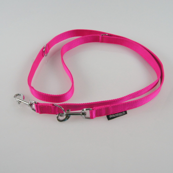 Leine 3fach verst. 1.6 - 2m, 20mm,  neonpink, doppelt neonpink