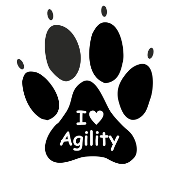 Pfotenaufkleber  I Love Agility  , diverse Farben