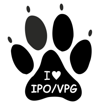 Pfotenaufkleber  I Love IPO/VPG  , diverse Farben