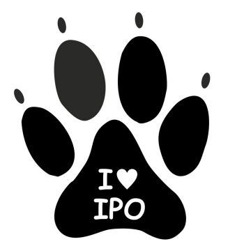 Pfotenaufkleber  I Love IPO  , diverse Farben