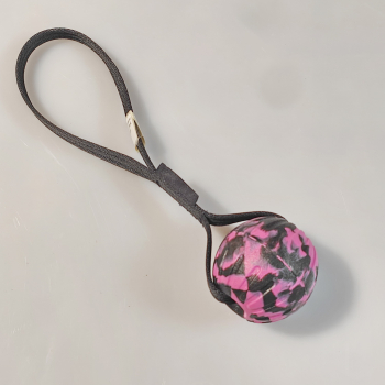Pink-schwarzer Ball mit Band 6,5cm sehr stabil, DuraFoam
