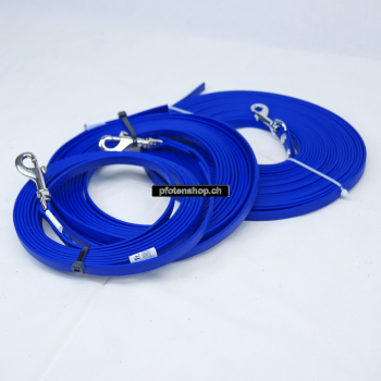 Leine Biothan, Schleppleine, Fährtenleine 1 - 10m, blau blau, 9mm / 12mm / 19mm Breite