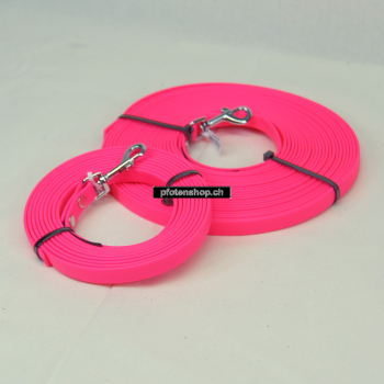 Leine Biothan, Schleppleine, Fährtenleine 1 - 10m, pink pink, 9mm / 12mm / 19mm Breit