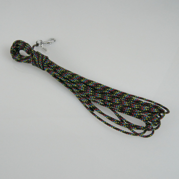 Schleppleine Seil mit Handschlaufe, 4mm, 3 - 10m schwarz - bunt