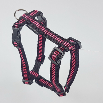 Geschirr S, M, schwarz - pink gestreift schwarz - pink gestreift