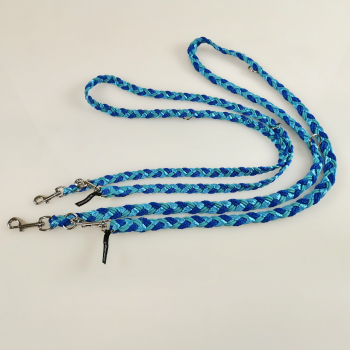 Leine flachgeflochten, für kleine Hunde, blau, aqua P, aqua satin