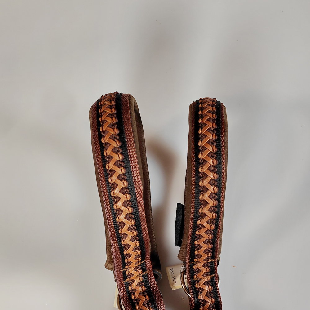 Halsband Zug-Stop, 3 - 3.5cm, 25 - 55cm, Neopren mit Kunst-Leder Borte, schwarz