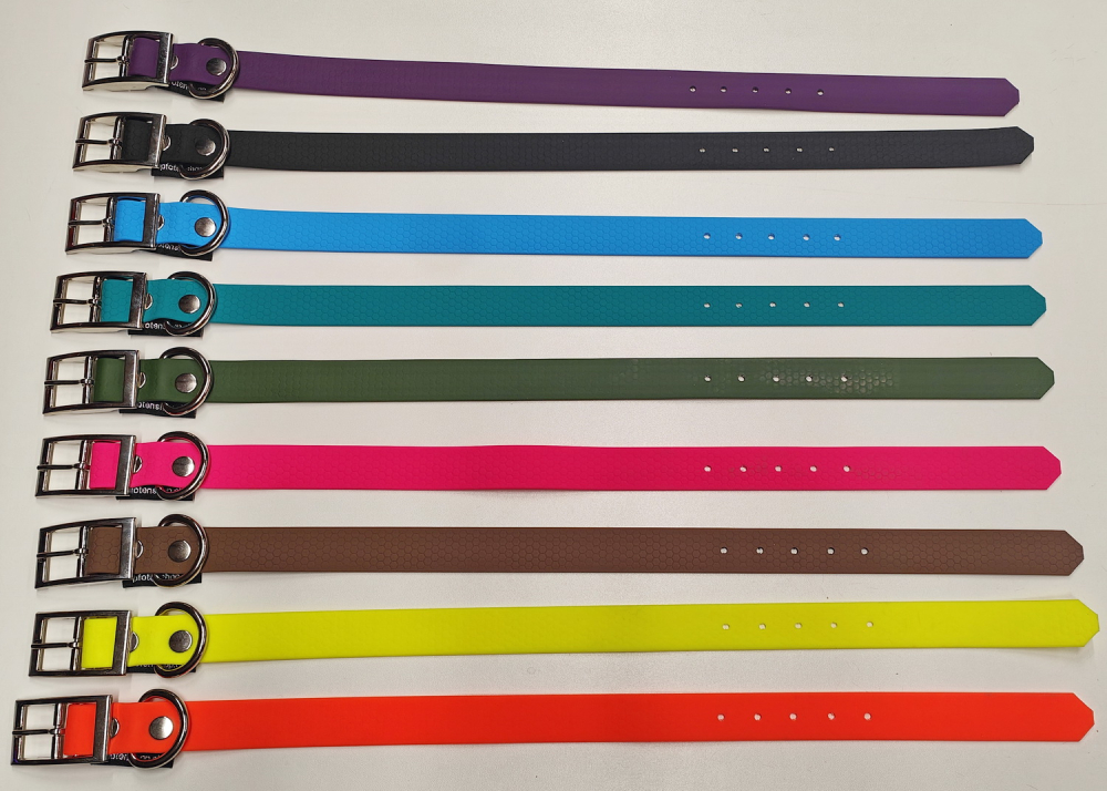 Halsband mit Dorn, 2.5cm, Hexagon aquagrün