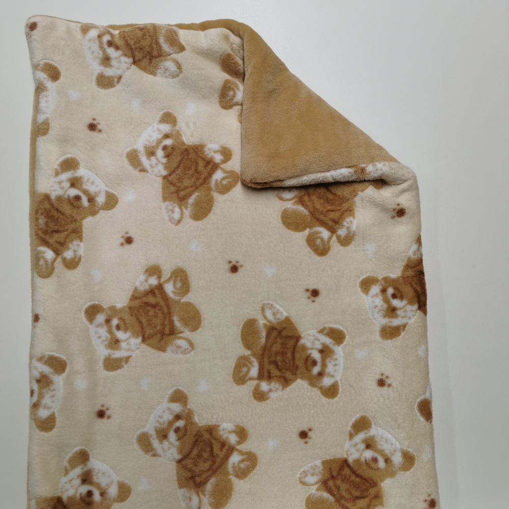 Kuscheldecke, camel, creme bär 3-fach Fleece