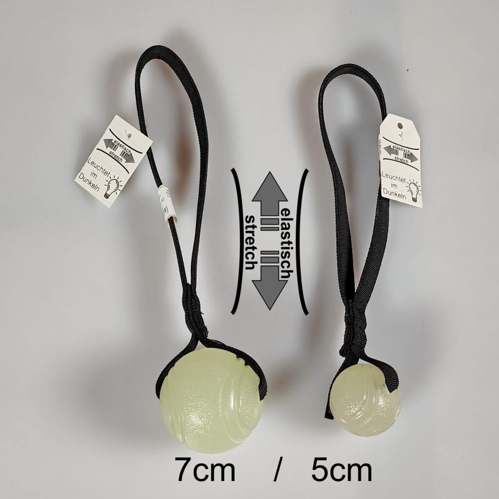 Ball, schwimmend, leuchtend in der Nacht, elastband schwarz