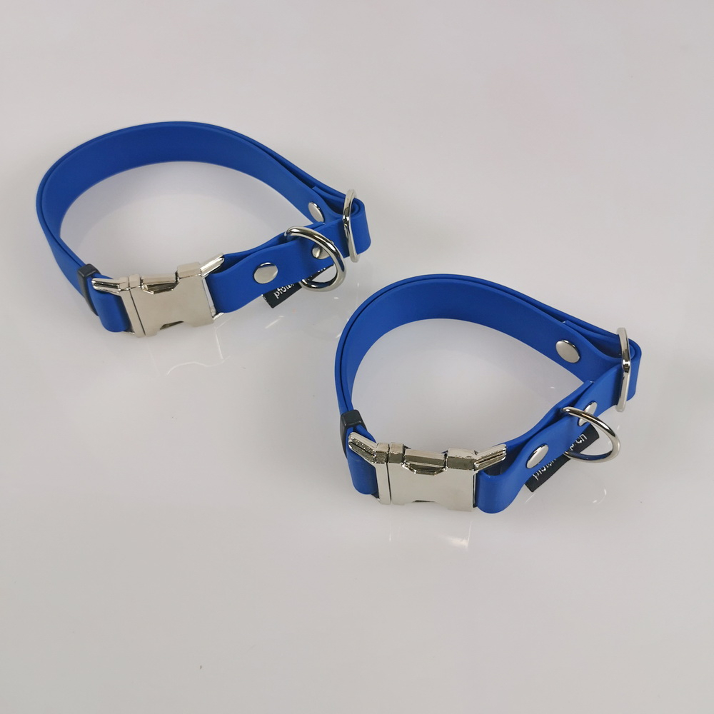 Halsband Click, 2 - 2.5cm, 30-65cm, wasserfest royalblau Biothan 2 Breiten, 2 Längen