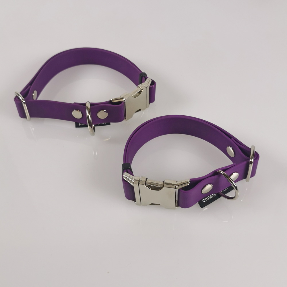 Halsband Click, 2 - 2.5cm, 30-65cm, wasserfest lila Biothan 2 Breiten, 2 Längen