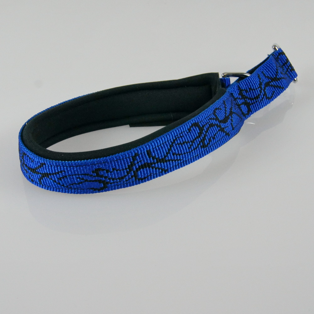 Halsband Zug-Stop, 2.0 - 3.0cm, 22.5 - 55cm, Neopren Tattoo blau - schwarz