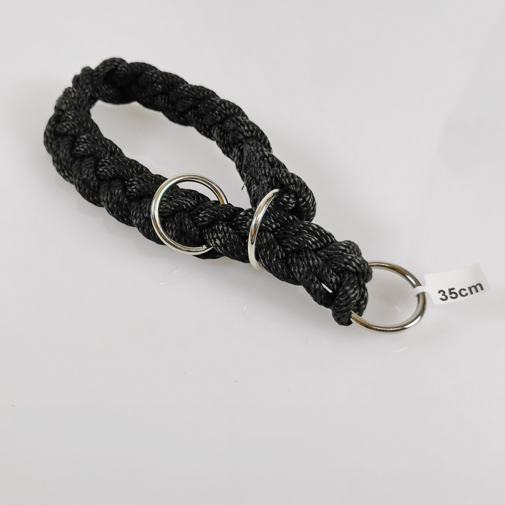 Halsband gefl. 6mm, 6er, 30 - 55cm schwarz