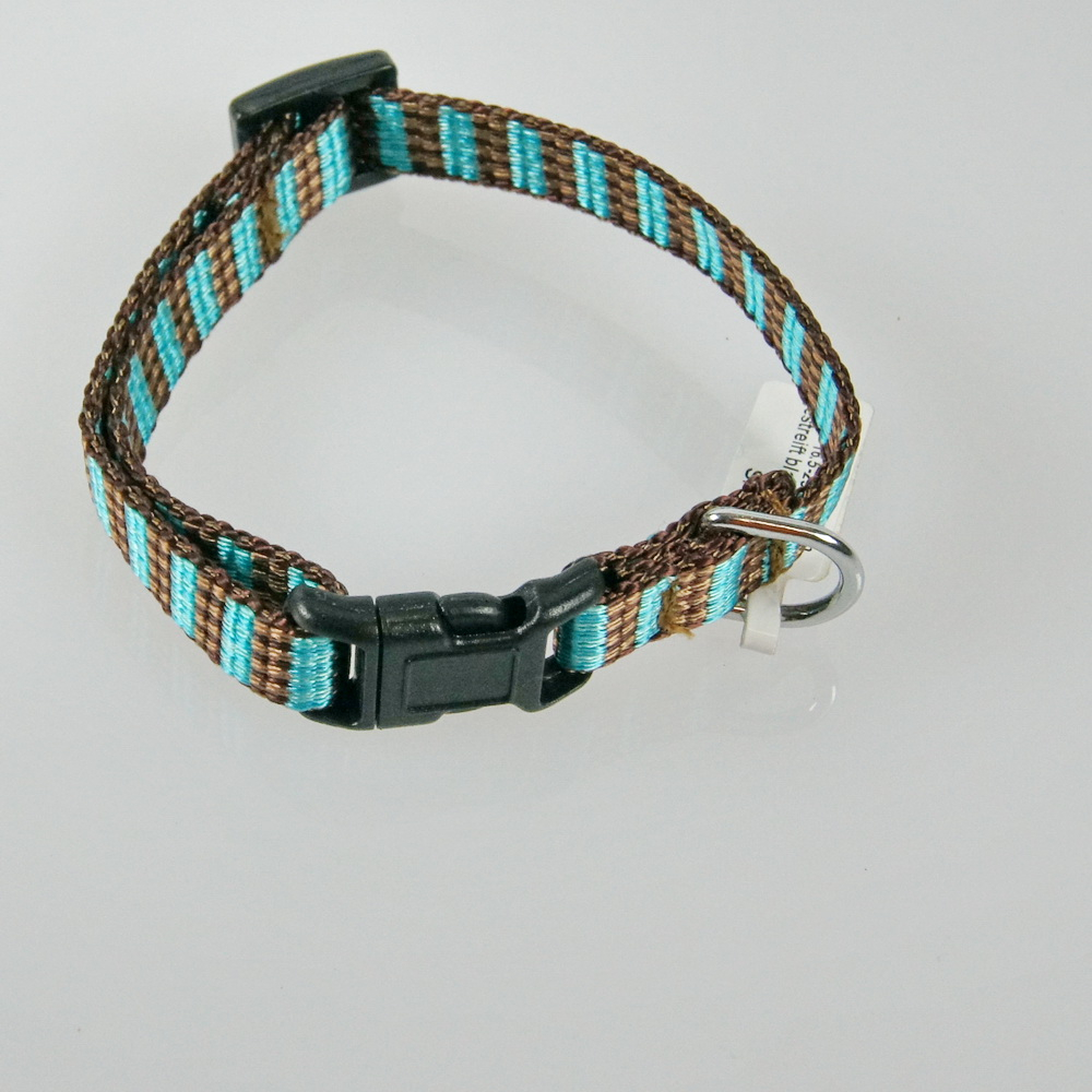Halsband Click, 1.0cm, 16.5-25cm gestreift blau - braun