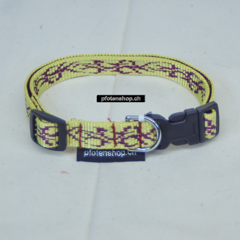 Halsband Click, 1.5 - 2.5cm, 25-65cm, Tattoo gelb - bordeaux