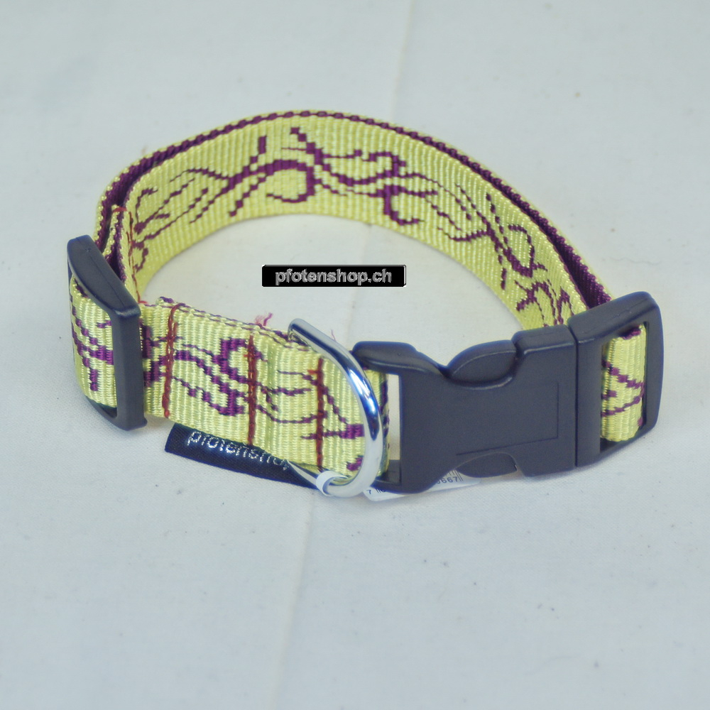 Halsband Click, 1.5 - 2.5cm, 25-65cm, Tattoo gelb - bordeaux