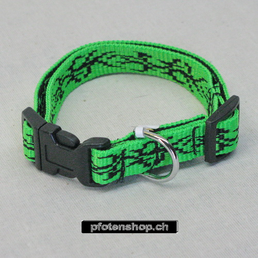 Halsband Click, 1.5 - 2.5cm, 25-65cm, Tattoo neongrün - schwarz