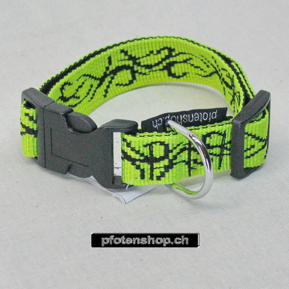 Halsband Click, 1.5 - 2.5cm, 25-65cm, Tattoo neongelb - schwarz