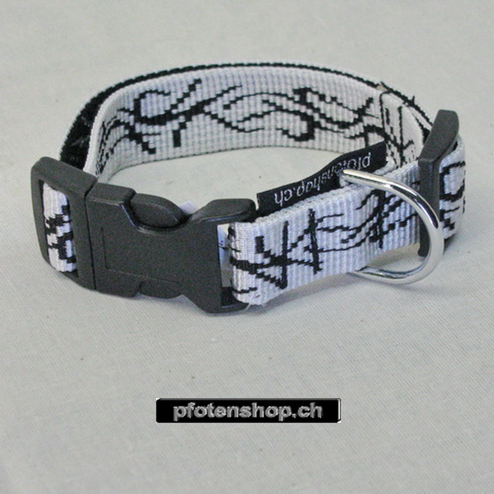 Halsband Click, 1.5 - 2.5cm, 25-65cm, Tattoo weiss - schwarz