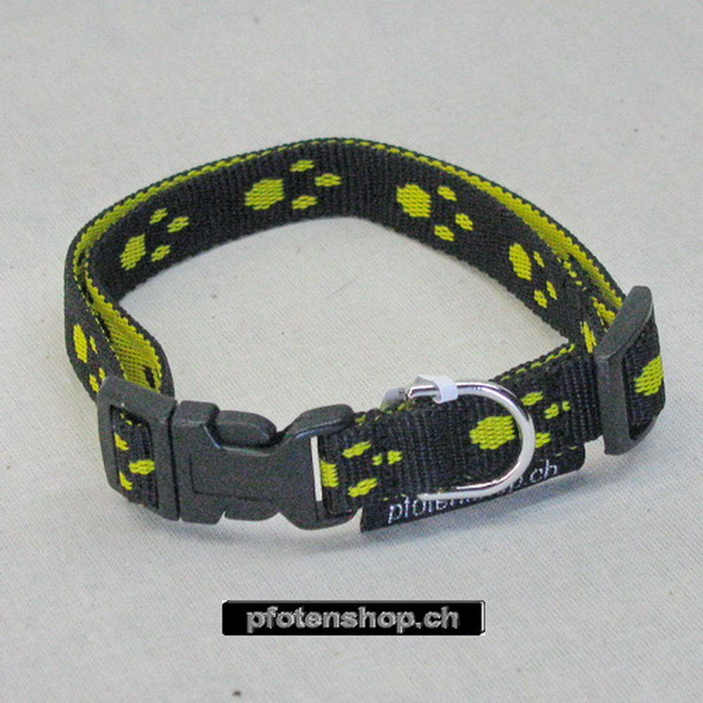 Halsband Click, 1.5cm, 18.5-46cm, Pfoten schwarz - gelb Pfoten schwarz - gelb