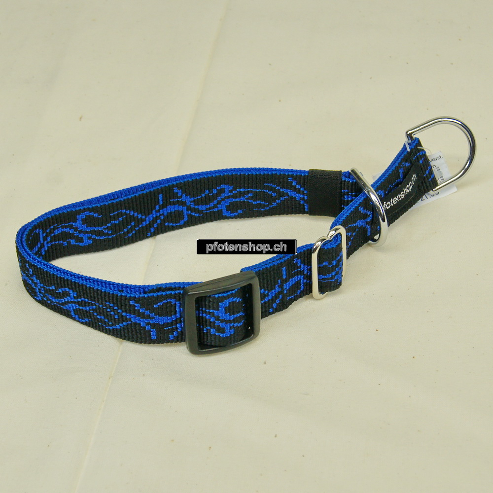 Halsband Zug-Stop verstellbar  1.5 - 2.5cm, 20 - 60cm Tattoo schwarz - blau