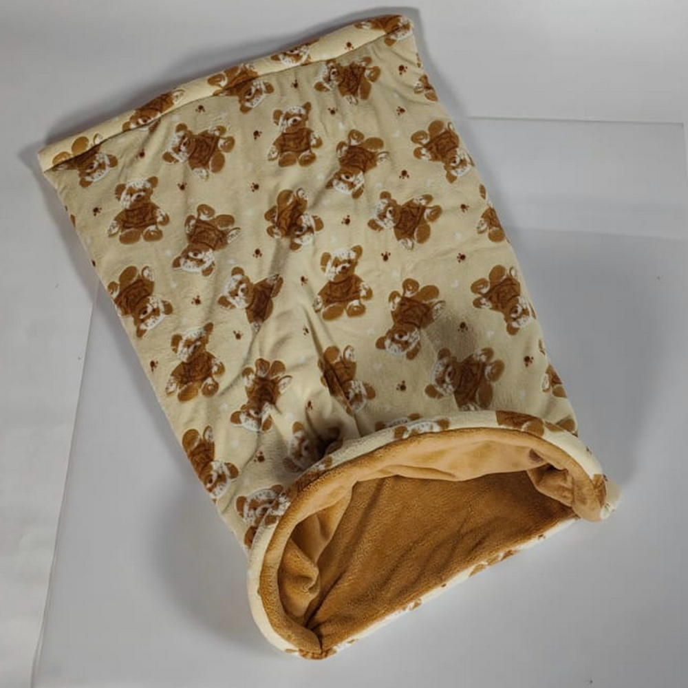 Kuschel Schlupfsack, camel, creme bär