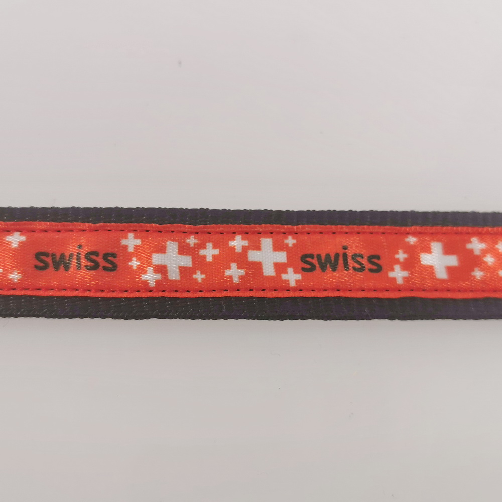 Leine 3fach verst. 1.6 - 2m, 20mm, mit swiss Borte swiss, schwarz