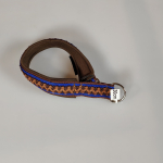 Halsband Zug-Stop, 3 - 3.5cm, 25 - 55cm, Neopren mit Kunst-Leder Borte, blau