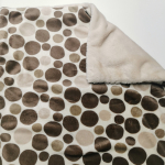 Kuscheldecke, creme teddy, creme punkte braun 3-fach Fleece