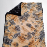 Kuscheldecke, schwarz karo teddy, batik camel grau, grau 3-fach Fleece