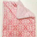 Relaxdecke superflauschig, Rosa, Rosa Blumen Ton in Ton 4-lagiger Wellness-Fleece