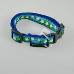 Halsband Klick, 20mm, mit Schäfchen Borte Schäfchen blau