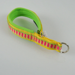 Halsband Zug-Stop, 2.5cm, 25 - 37.5cm, Neopren gestreift pink - gelb, neongrün, gelb