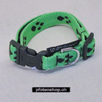 Halsband Click, 1.5 - 2.0cm, 18.5-46cm, Pfoten grün - schwarz Pfoten grün - schwarz