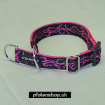 Halsband Zug-Stop verstellbar  1.5 - 2.5cm, 20 - 60cm Tattoo schwarz - pink