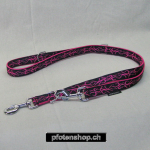 Leine 3fach verstellbar 1.6 - 2m,  15 - 25mm, Tattoo schwarz - pink Tattoo schwarz - pink