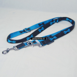 Leine 3fach verst. 1.6m - 2m, 25mm, Knochen schwarz - blau Knochen schwarz - blau