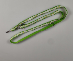 Leine 3fach verstellbar 1.6m - 2m, extra weich grün m. Blumen weiss