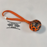 Orange-schwarzer Ball mit elastischem Band 6,5cm sehr stabil, DuraFoam