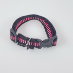 Halsband Click, 1.5cm + 2cm, 18.5-46cm schwarz - pink gestreift