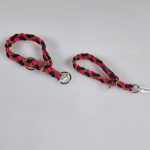 Halsband flachgeflochten, für kleine Hunde, schwarz, hellbraun P, orange satin